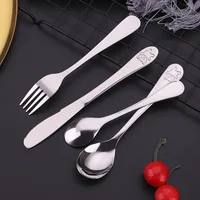 1pcs/1set Baby Teaspoon Spoon Food Feeding Fork Knife Utensils Set Stainless Steel Kids Learning Eating Habit Children Tableware 1