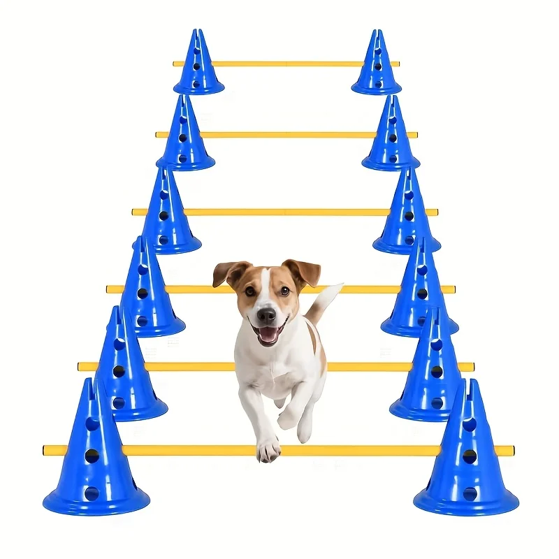 Set di attrezzature per l'addestramento all'agility per cani con secchio perforato e supporto per ostacoli - immagine 4