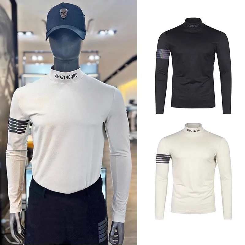 

Mens Long Sleeve Turtleneck Lightweight Slim Active Shirts