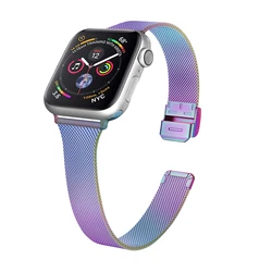 Sleek Stainless Steel Milanese Loop Watch Strap - S9 - S1 38 40 41mm (Multicolor)