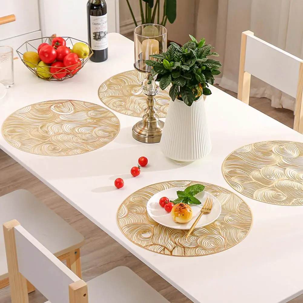 

Exquisite for Daily Use Round Pad Decorative Table Mat Placemat Delicate Hollow for Daily Use