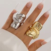 Exaggerated Large Irregular Metal Rings for Women Vintage