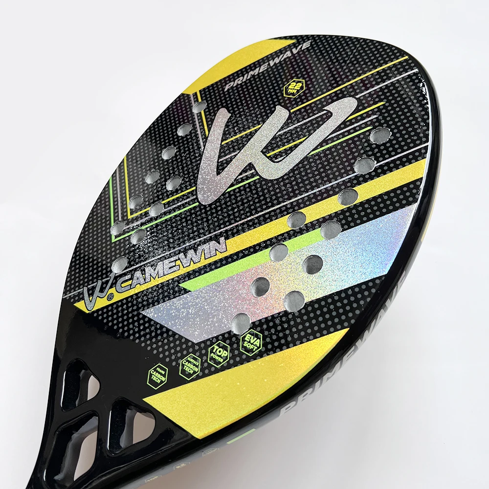 Professional 3K Carbon Fiber Beach Tennis Racket Men Women High Quality Rough Surface Racquet with Bag Cover