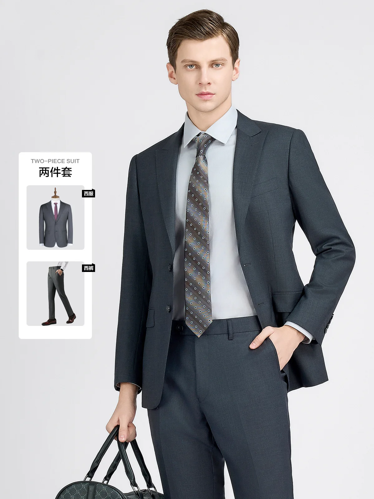 Gray Latest Designs Men Suit Slim Fit Lapel Wedding Tuxedo Made Prom Male Clothing Costume Homme