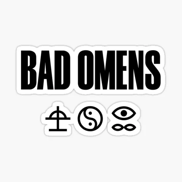 Bad Omens 5PCS Stickers for Window Anime Home Decor Living Room Wall Stickers Laptop Art Room Background Water Bottles Funny