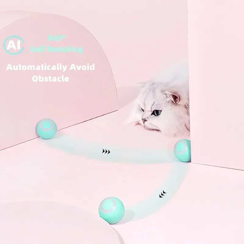 

Electric Cat Ball Toys Automatic Rolling Smart Cat Toys Interactive for Cats Training Self-moving Kitten Toys for Indoor Playing