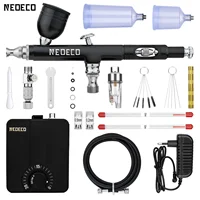 Neoeco 30PSI Airbrush Kit, Dual-Action Multi-Function Portable Airbrush Set  Noise-reducing Compressor for Painting Cake Model 1