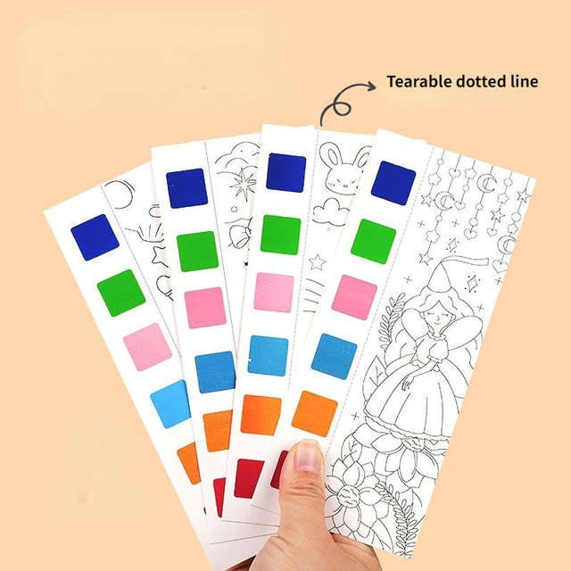 Painting Water Children Coloring Book Watercolor Book DIY Handmade Portable Note Book Watercolor Paintbrush Learning Kids Toys 3