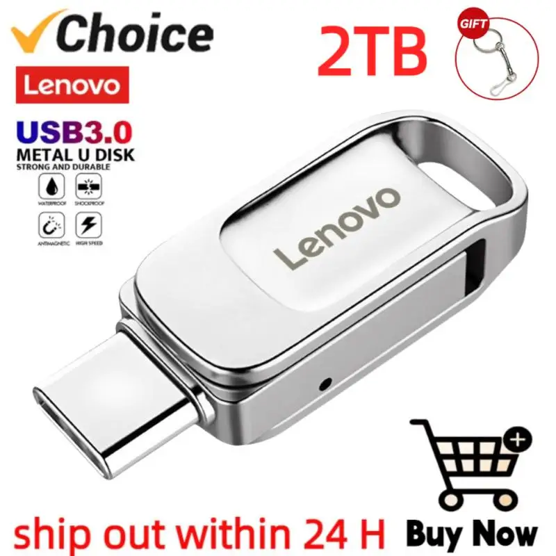 Lenovo 2Tb 1Tb Type-C Pendrive Usb C Flash Drive 1Tb 256Gb 128Gb Usb3.0 Memoria Flash Chiavetta Usb Chiavetta Ad Alta Velocità Pen Drive