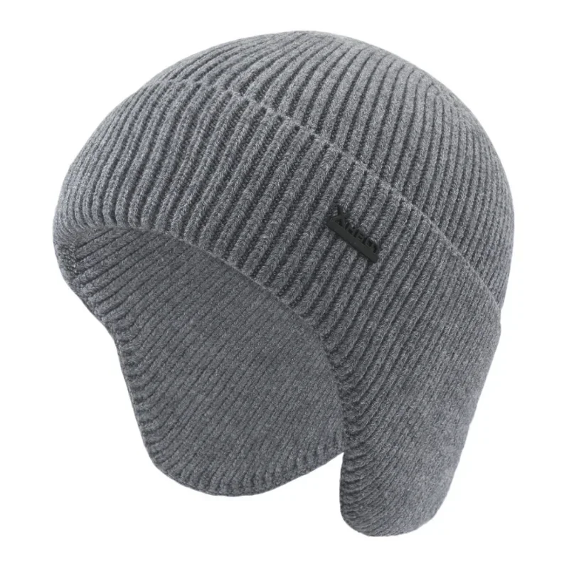 

Men Winter Warm Hat Adult Knitted Casual Beanies Cotton Wool Hats for Men Brand Outdoor Cap Solid