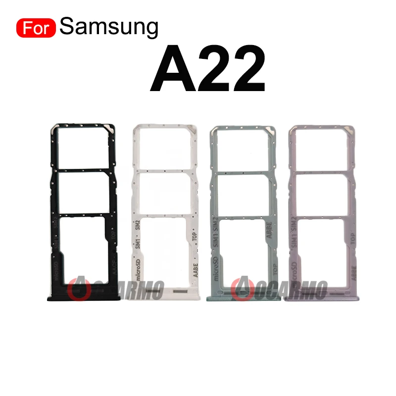 Aocarmo-블랙 화이트 그린 퍼플 Sim 카드 트레이 리더 MicroSD 홀더, 삼성 갤럭시 A22 5G
