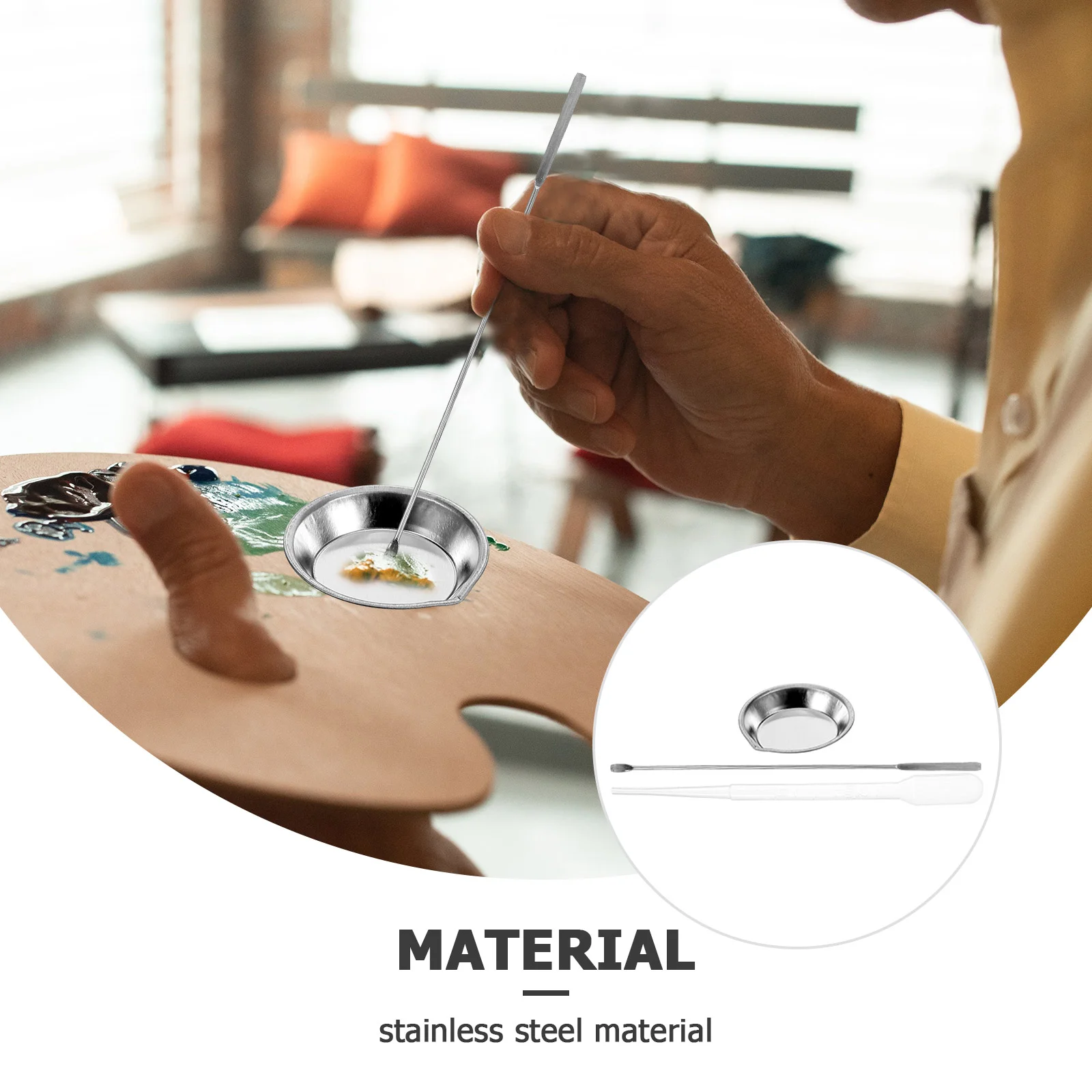 Stainless Steel Paint Tray Stirrers Paint Mixing Cups Painting Trays Model Craft Tools Airbrush Kits Palette Accessories