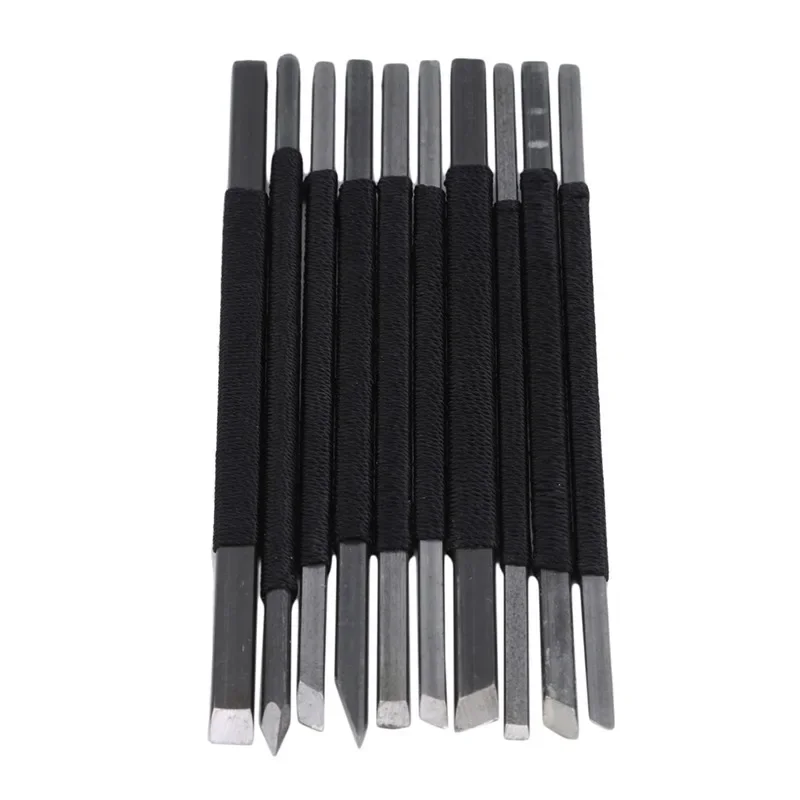 Stone Carving Knife Seal Engraving Knife Sculpture Stone Chisel Wood Engraving Carve Cutting Blade Chise 10Pcs