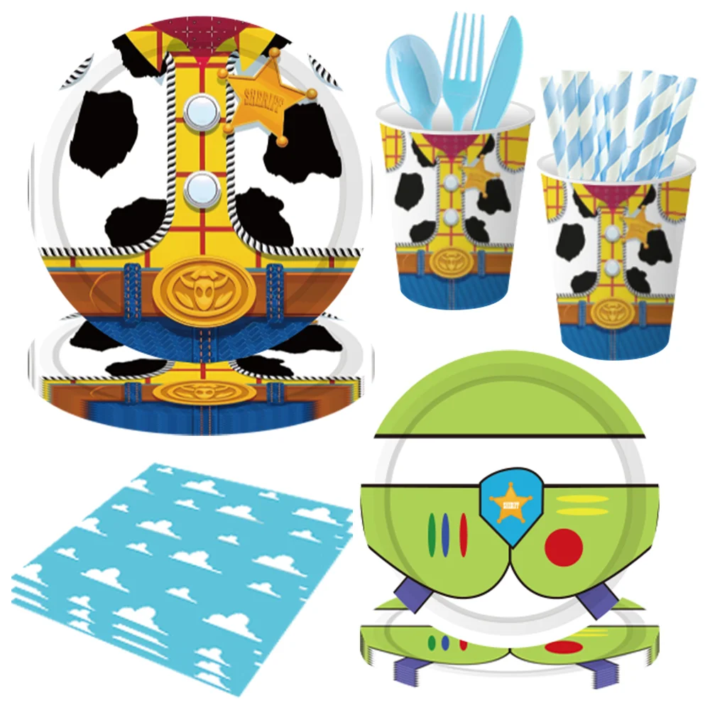 Toy Story Birthday Party Decoration Include Paper Cup Plate Blue Sky