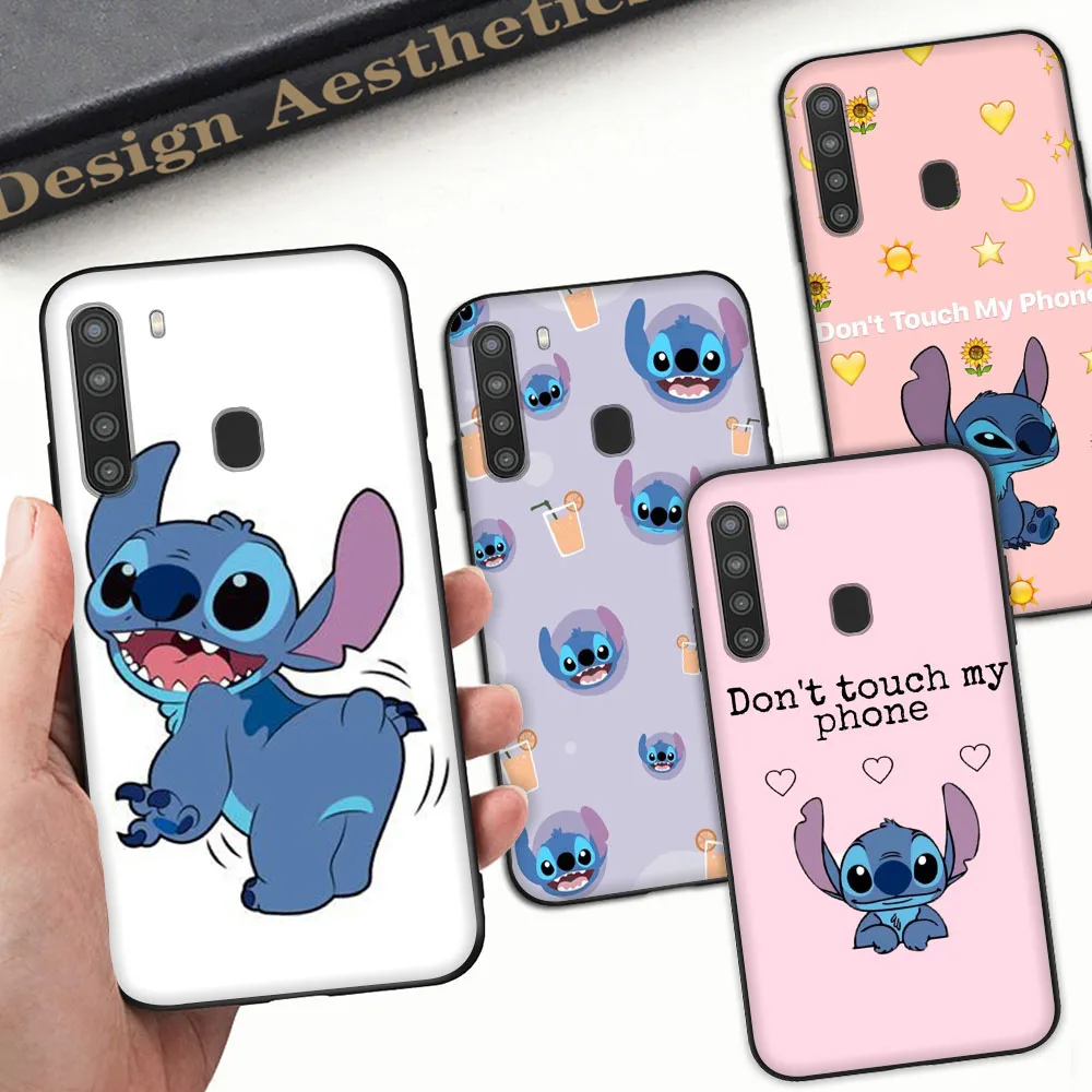 Custodia Nera Per Oppo Reno 5 5F Uae 5K 5Z Lite 6 6Z Pro Plus Cover Protetta Ets-41 Stitch