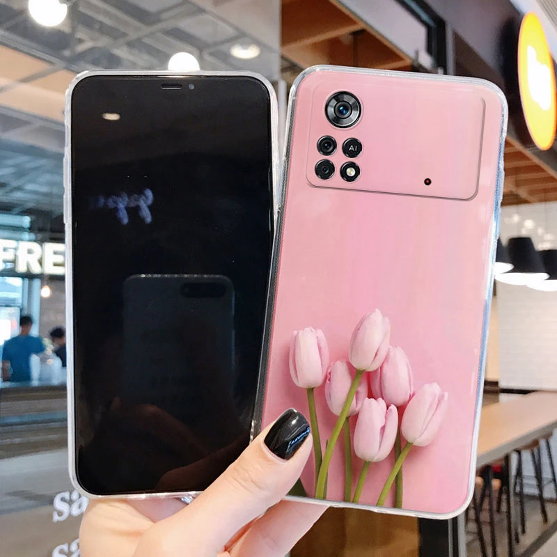Elegant Floral Butterfly Soft Silicone Transparent Phone Case
