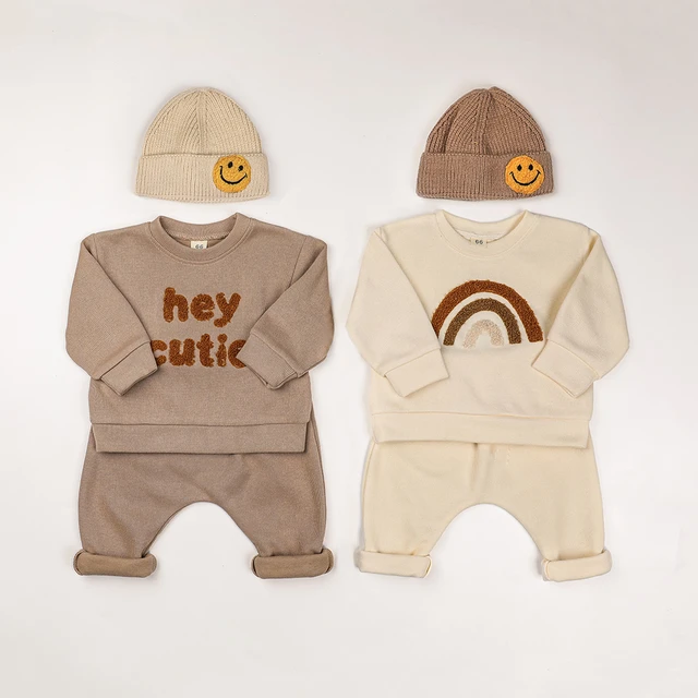 Fashion Baby Clothes Set Spring Toddler Baby Boy Girl Casual Tops Sweater + Loose Trouser 2pcs Newborn Baby Boy Clothing Outfits