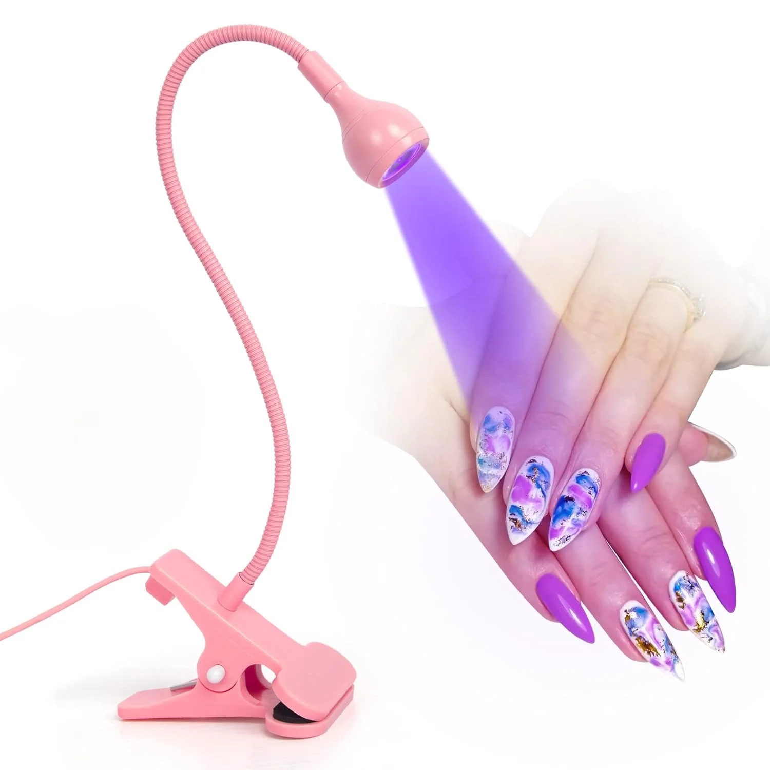 휴대용 미니 LED 네일 램프, 3W 유연한 구스넥 램프, 빠른 건조 네일 매니큐어 건조기, 가정용 DIY 전문 네일 아트 도구