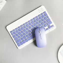 Universal Wireless Spanish Keyboard - Magnetic, Rechargeable Bluetooth Keypad - English keyboard (Purple set)