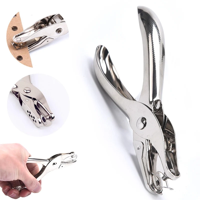 

1PC Hand Held Metal Punching Machine Circular Hole Box Punching Pliers A4 Paper Office Stationery Punching Machine