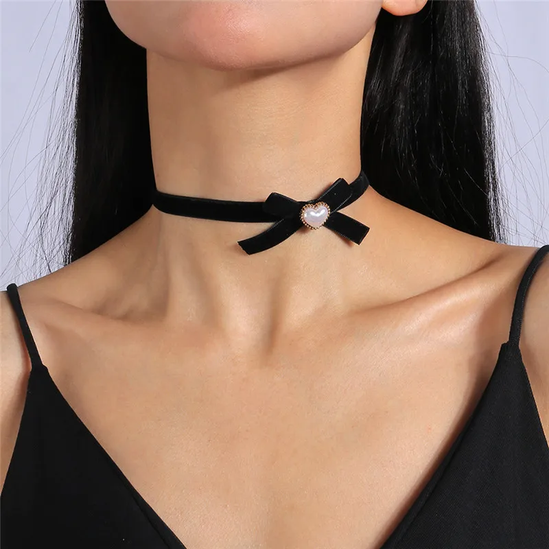 Bow Necklace Gold Bow Choker Necklace Slver Bow Necklace Bow Sde