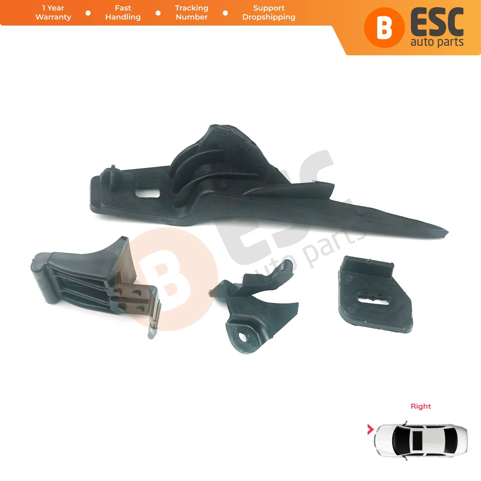 

EHL557 Car Headlight Housing Repair Mount Holder Bracket Tab Clips Right for Ford Fiesta B299 B409 B479 2013-2019 D2BZ13008L