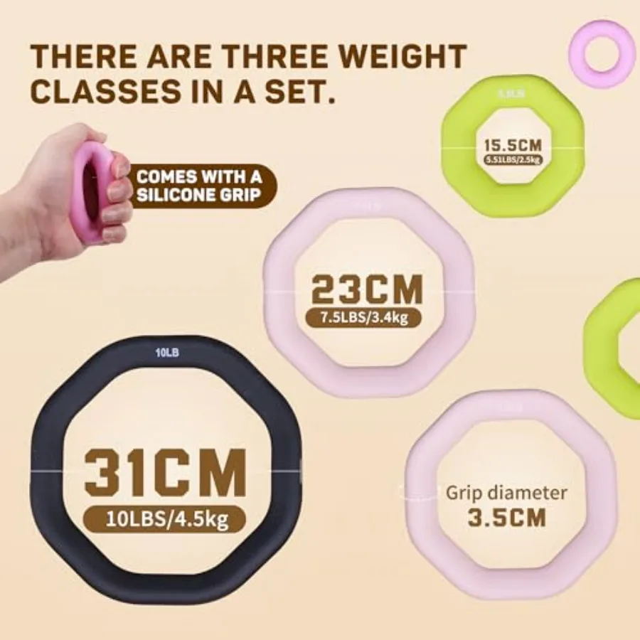 Weight Ring 2-in-1 Kettlebell & Dumbbell, cast iron+PVC coating, Yoga Exercise, Aerobics, Core Training, 4 in a set (0.33LB + 5.