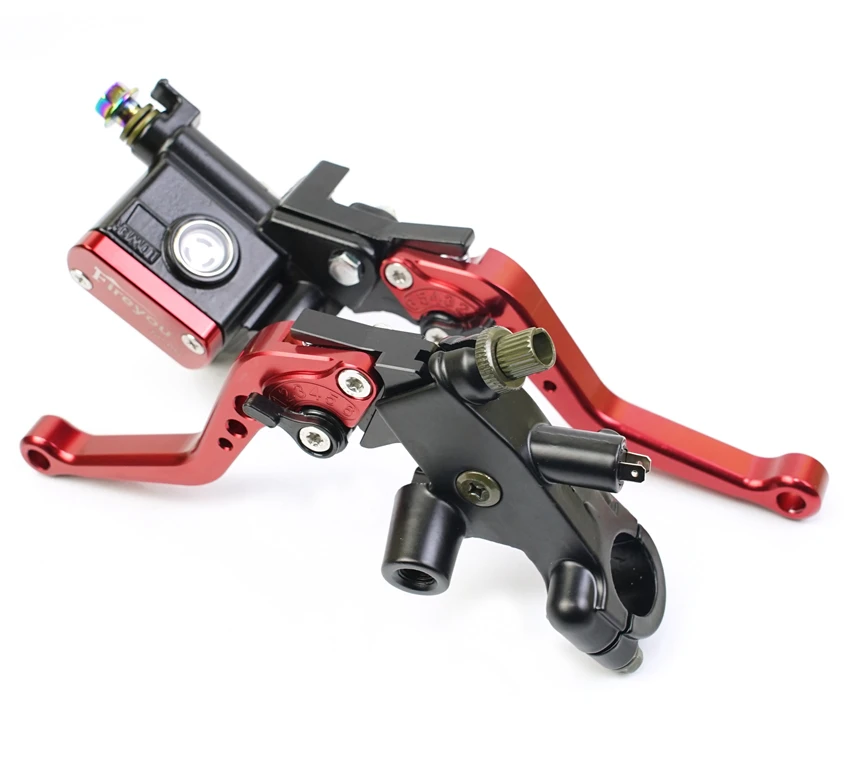 Fireyouracing Drum Brake Cable Clutch Line Master Cylinder Brake Lever Set Universal Red Green Blue for Yamaha Suzuki 22mm