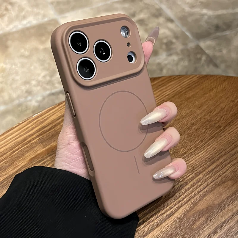 Magnetic Matte Candy Silicone Phone Case Cover