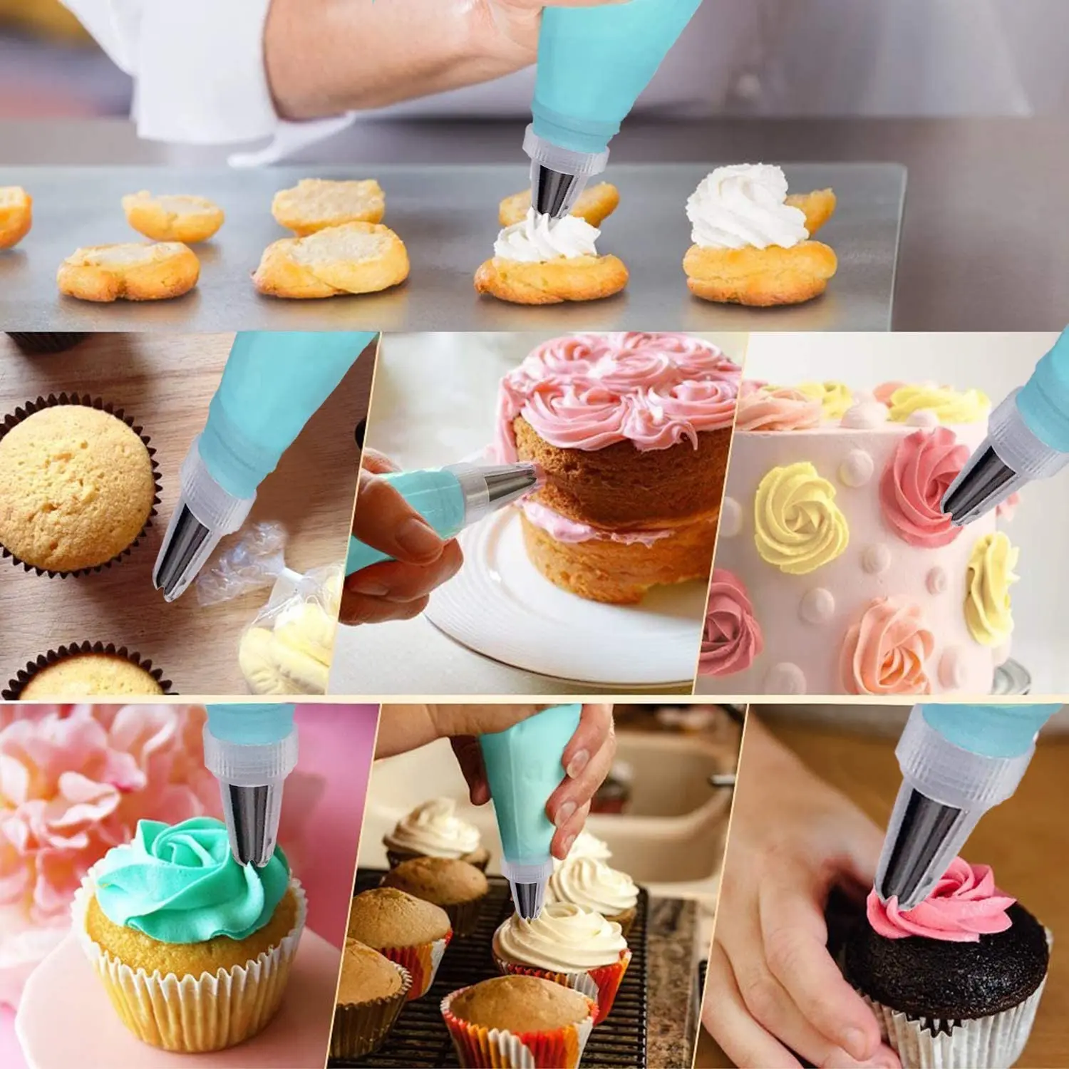 Cream Nozzles Tips Tools Accessories For Cake Decorating Pastry Bag Kitchen Bakery Confectionery Supplies 8/14/26/50pcs Set air fryer accessories cake turntable cake surround film baking mat baking cooling rack