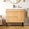36 Inch Bathroom Vanity with Undermount Ceramic Sink, Natural Brown Bathroom Sink Cabinet, Modern Bathroom Storge Vanity 1