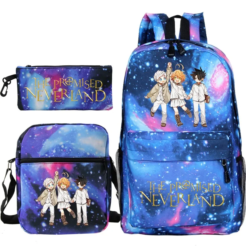 

Рюкзак с принтом обещанный Neverland, 3 шт./компл., школьный рюкзак для студентов, сумка для подростков, рюкзак для путешествий, сумка для ноутбука для мальчиков и девочек