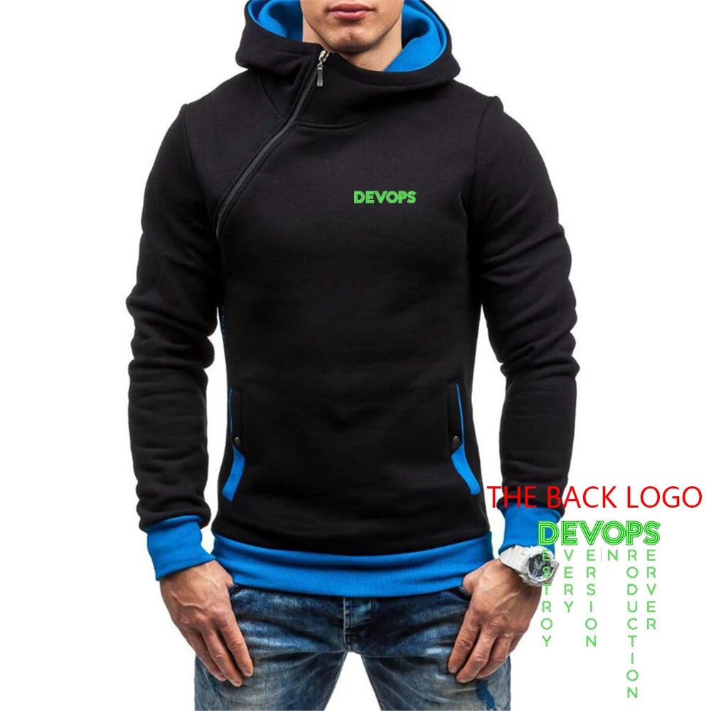 DEVOPS - The real definition of DEVOPS 2023 Autumn New Fashion Hoodies sweatshirt Tracksuit Man Short zipper printing coat