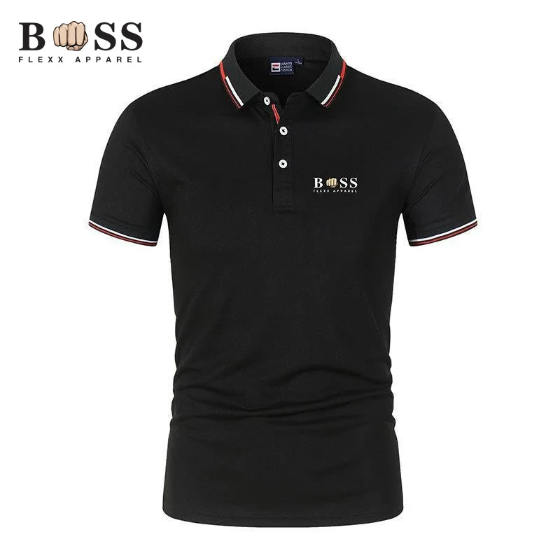 Men’s short sleeved polo, business casual shirt, tight fitting, fashionable, summer novelty, 2024