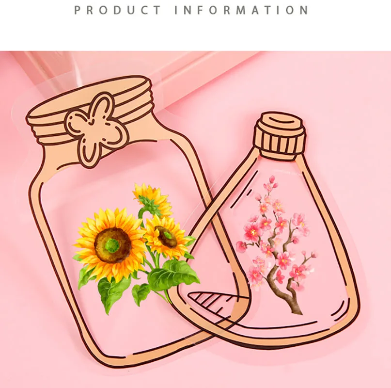 Transparent Dried Flower Bookmarks DIY Book Marks Flower Page Clips Students Creative Pastic Homemade Plant Specimens