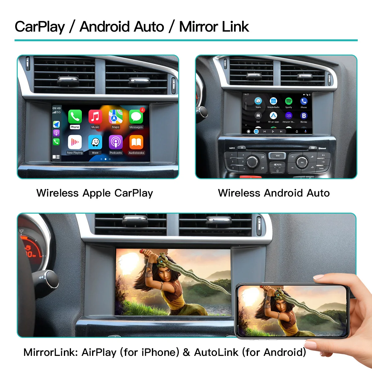  Carplay ȵ̵ ڵ ξ ŰƮ Cristaux SMEG Picasso C4 C5 DS4 DS3 DS5 308 508 5008 3008 ׼ Ƽ̵
