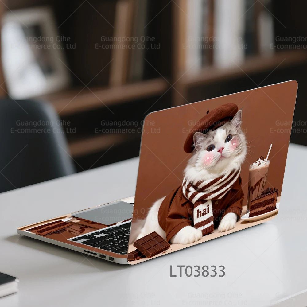 크리에이티브 크리스마스 타운 9색 신성한 사슴 카라멜 커피 고양이 노트북 스티커, 2장 방수 내마모성