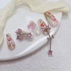 5PCS/3PCS New Luxury Metal Zircon Nail Charms LZ Castle Style Bow Pendant Zircon Nail Parts Nail Supplies For Professionals 3
