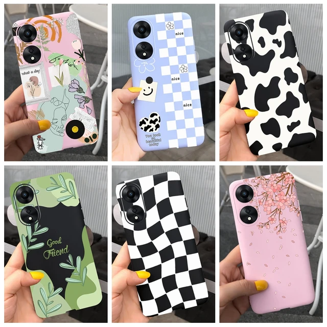 For OPPO A78 2023 Case Stylish Love Heart Milk Cow Candy Painted Soft Back  Cover For OPPO A58 A78 5G A1 Pro CPH2483 Phone Fundas