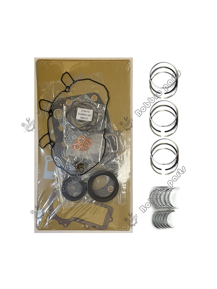 

D1302 Overhaul Re-ring Kit Complete Gasket Set Piston Ring Main ConRod Bearing For Kubota Tractor L2204 Engine Parts