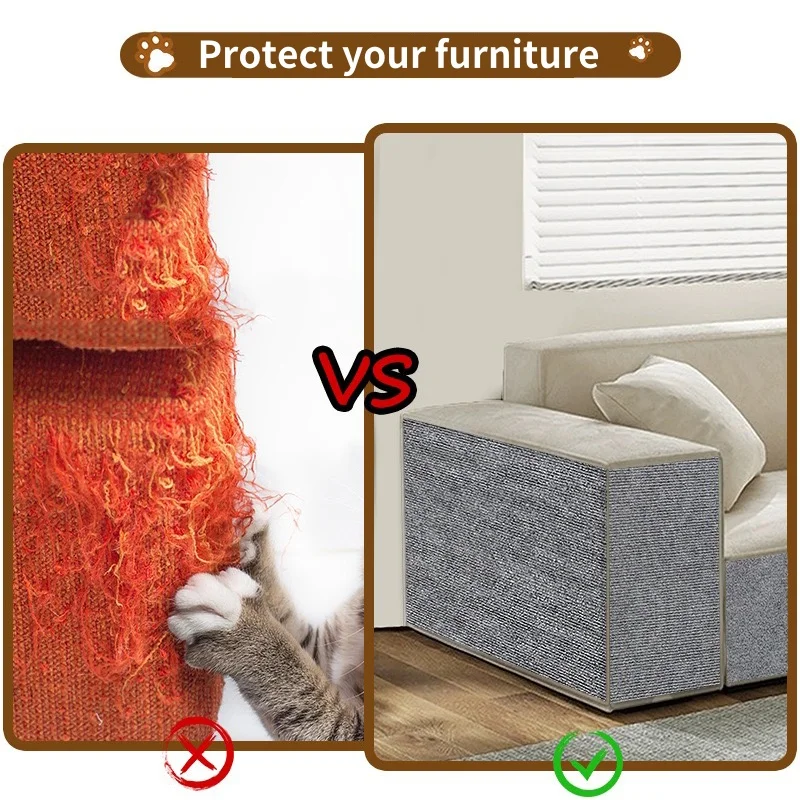 Description Picture 5 of itemCat Scratcher Sofa Protector Cats Scratcher Pad Board Protection Trimmable Self-adhesive Carpet Corner Wall DIY Cat Scratch Mat