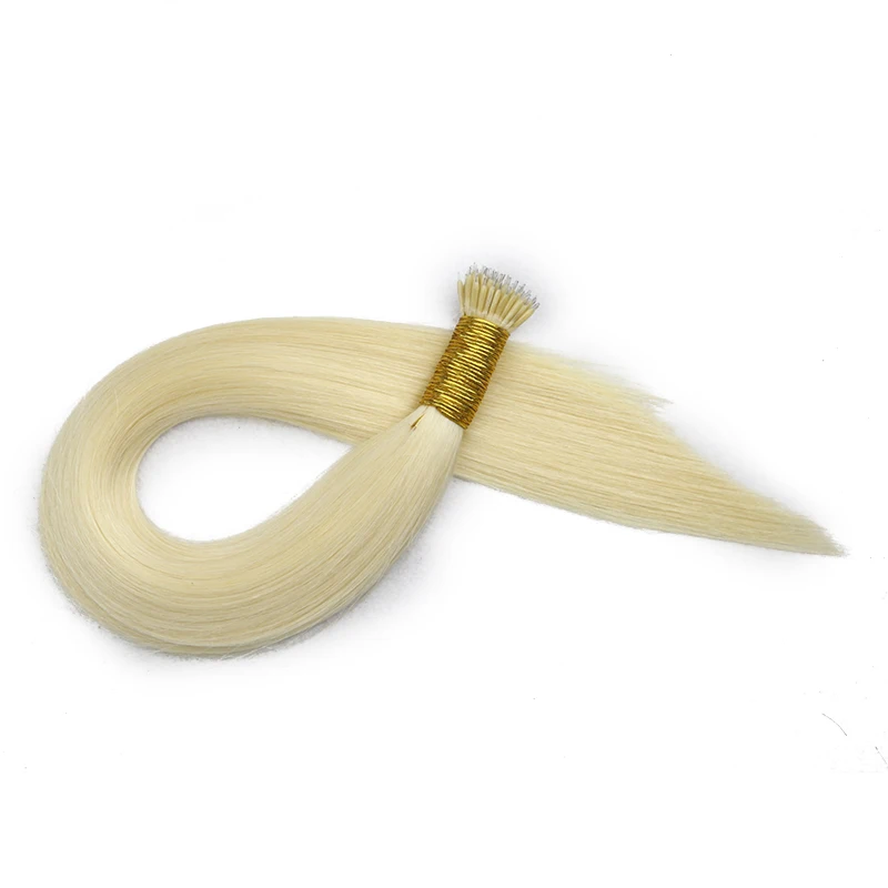 Braiding Hair Virgin Human Hair Cuticle Intact Prebonded Hair Nano Rings Real Human Hair Extensions Blonde Color #60