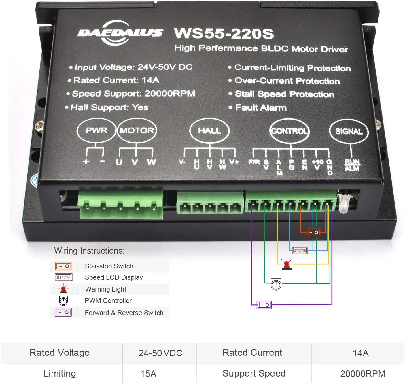 Daedalus 600W Brushless Spindle Motor Kit, ER16, 48V, 9000 RPM