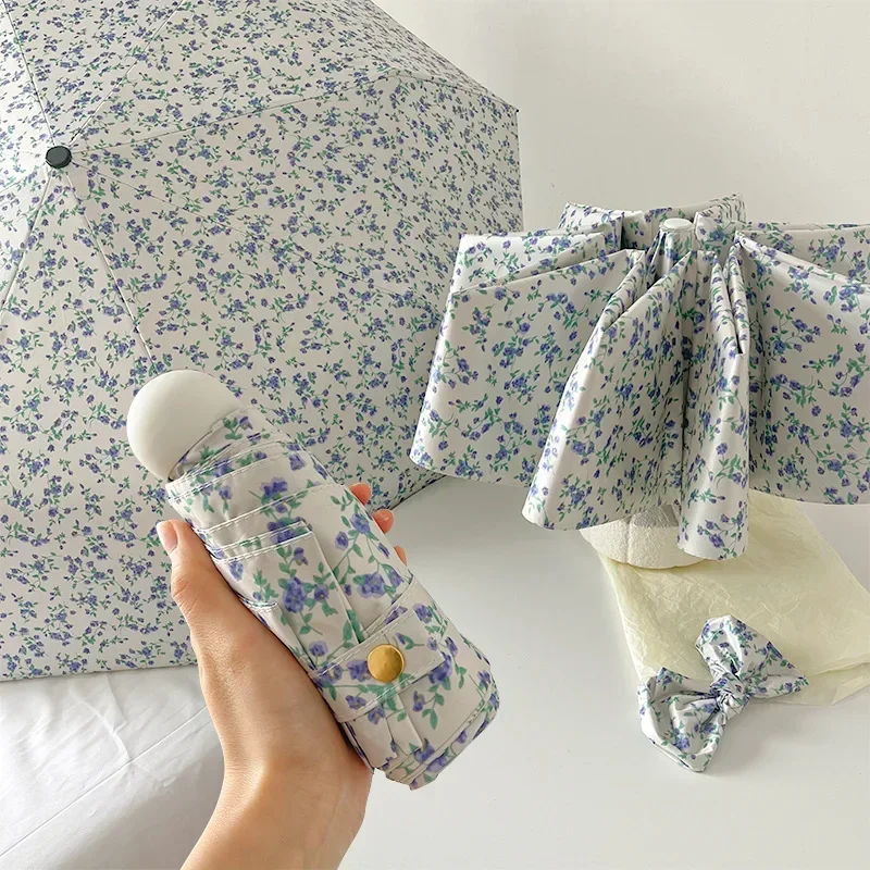 Eco Chic Floral Folding Umbrella with UV Protection & Automatic Open-Close