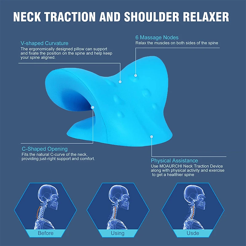 Le Noir - Oreiller De Chiropratique, Dispositif De Traction Cervicale