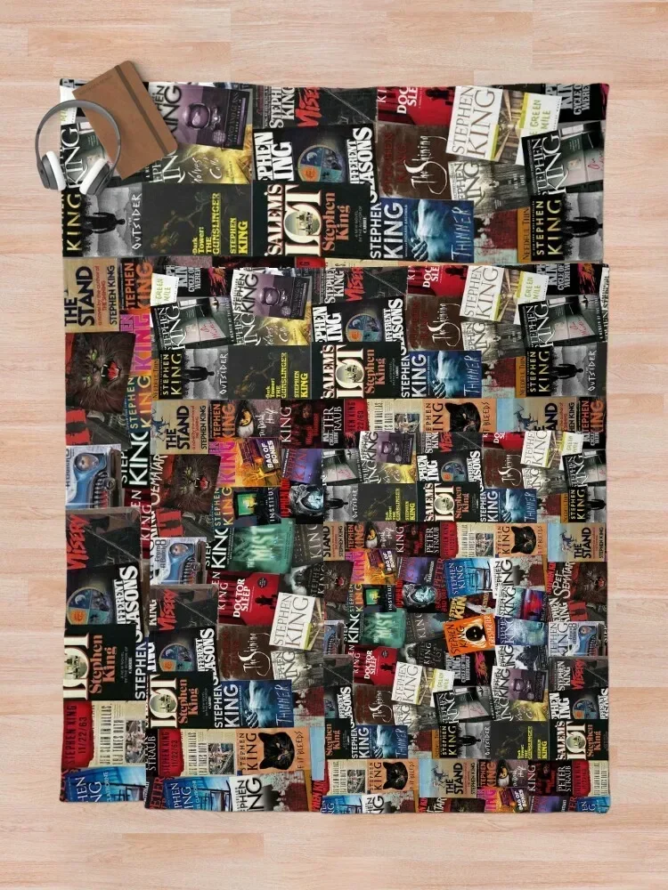Stephen King Book Covers, Horror Bookworm Throw Blanket valentine gift ideas manga Baby For Baby Blankets 5