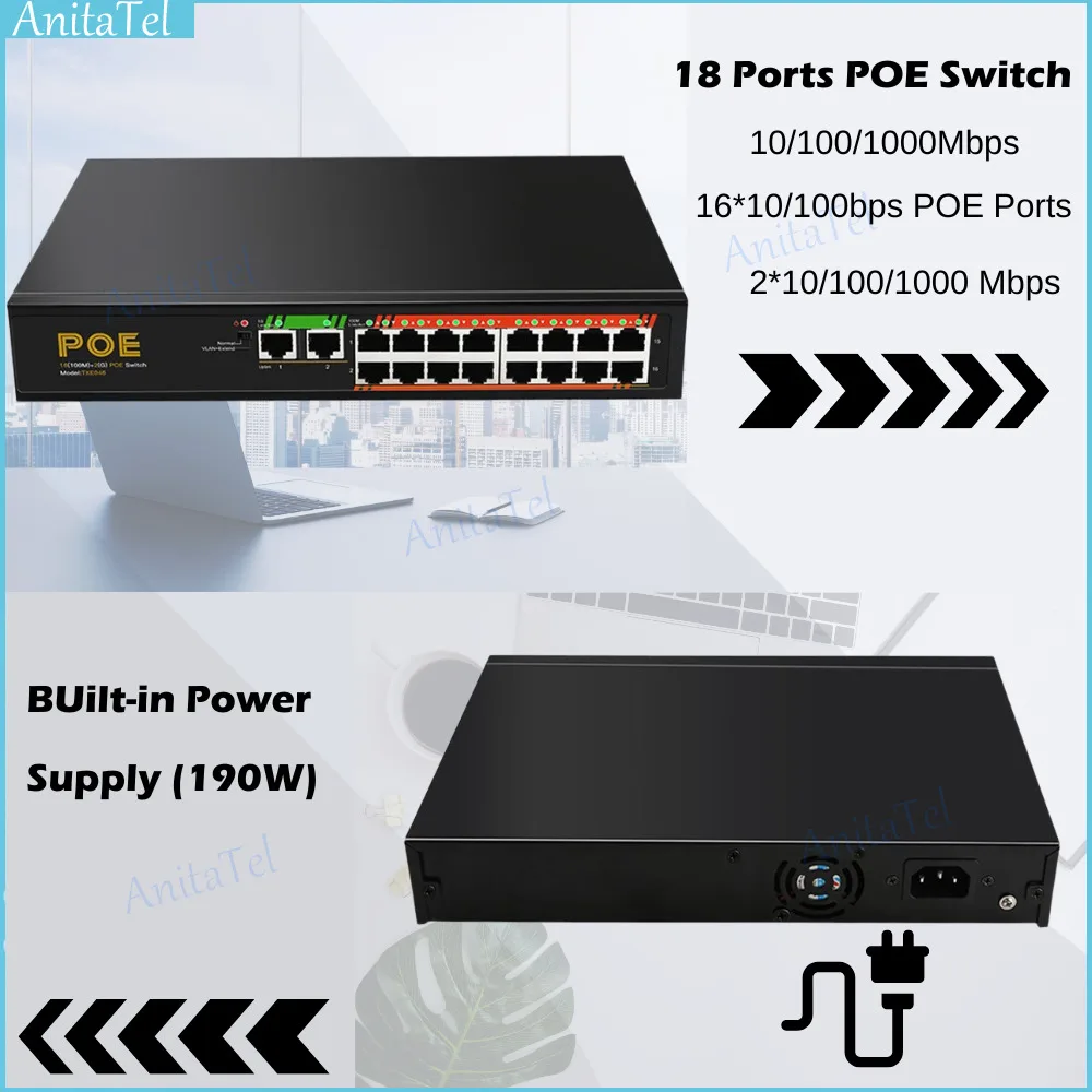 POE-Switch-100-1000-Mbps-Switch-Ethernet-Gigabit-Network-16-100Mbps ...