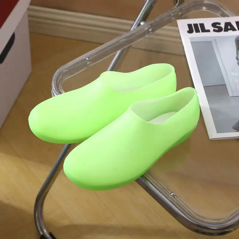 Spring Autumn 2023 New Women's Rain Shoes Soft Sole Non Slip Low Top Slip-On Jelly Color Water Shoes Free Shipping Work Shoes