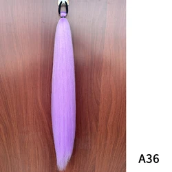 Vibrant Purple Synthetic Ponytail Extension with Rubber Band - Long Straight Hairpiece - 28inches (A36)