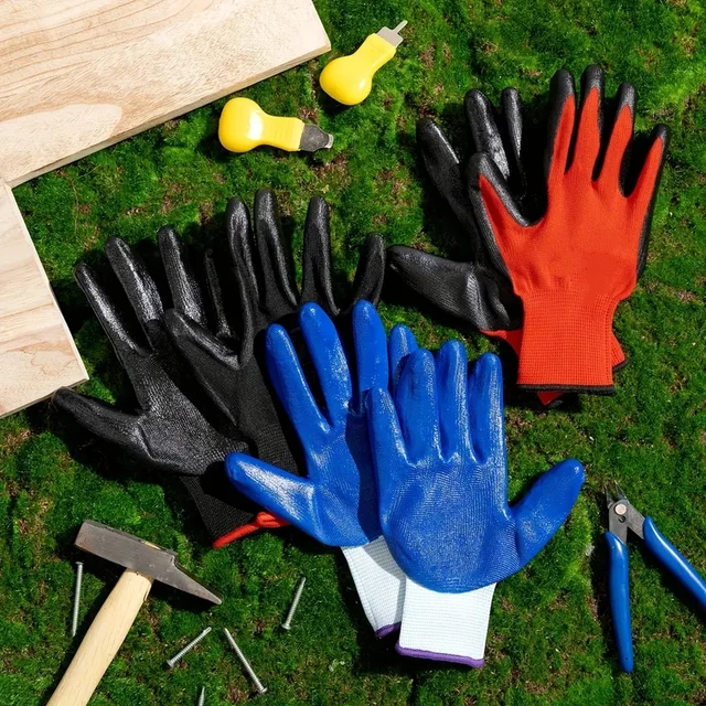 20PCS PU Coated Safety Work Gloves Non-Slip Seamless Knit Work Gloves for Men Gardening Construction Repair Yard Outdoor Gloves 5